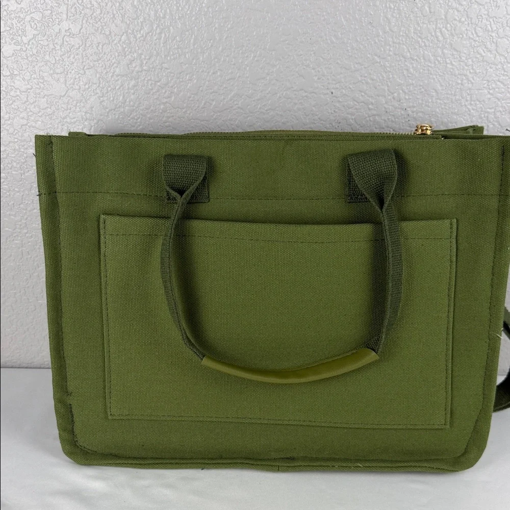 Canvas Tote Bag for Women Crossbody Work Bag Army Green - Picture 8 of 11